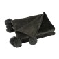 Manta com pompons em poliéster preto 170 x 130 cm