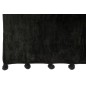 Manta com pompons em poliéster preto 170 x 130 cm