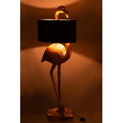 Lampe flamant rose en résine or 55x41x139cm