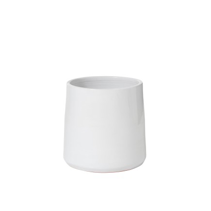 Vaso di fiori in ceramica bianca 26x26x25 cm