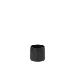 fioriera rotonda in ceramica nera 12,5x12,5x13,5 cm