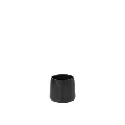 fioriera rotonda in ceramica nera 12,5x12,5x13,5 cm
