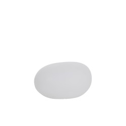 Lampe LED exterieur rocher rond en plastique blanc 83x62x65 cm