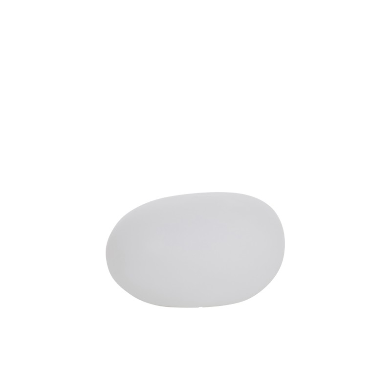 Lampe LED exterieur rocher rond en plastique blanc 83x62x65 cm