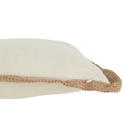 Coussin carré bord tissage beige 49x49cm - Coussin d'extérieur