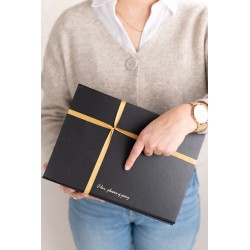 Coffret cadeau en Papier Noir 28x20x12cm