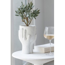 Vaso de vino con líneas de vidrio transparente H23cm