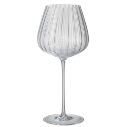 Vaso de vino con líneas de vidrio transparente H23cm