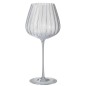 Vaso de vino con líneas de vidrio transparente H23cm