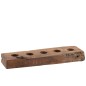 Bloc 5 photophores en bois marron 58x10x8 cm