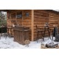 Bloc 5 photophores en bois marron 58x10x8 cm