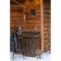 Bloc 5 photophores en bois marron 58x10x8 cm