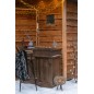 Bloc 5 photophores en bois marron 58x10x8 cm