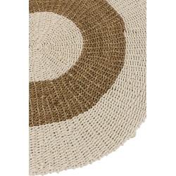 Tapis naturel rond zostère en bois blanc 120x120x1 cm