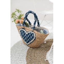 Tapis naturel rond zostère en bois blanc 120x120x1 cm