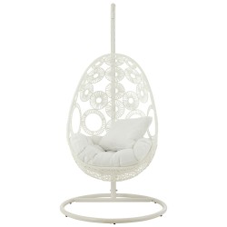 Fauteuil suspendu en aluminium blanc 113x103x197 cm