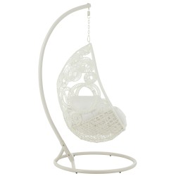 Silla colgante de aluminio blanco 113x103x197 cm