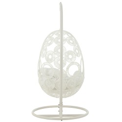 Silla colgante de aluminio blanco 113x103x197 cm