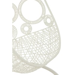 Silla colgante de aluminio blanco 113x103x197 cm