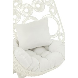 Silla colgante de aluminio blanco 113x103x197 cm