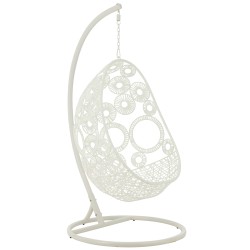Silla colgante de aluminio blanco 113x103x197 cm