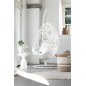 Silla colgante de aluminio blanco 113x103x197 cm
