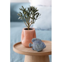 Set de 2 photophores à bosses en verre multicouleur 14x14x17 cm