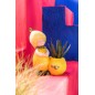 Set de 3 plantes grasses en plastique blanc - vert 11.5x11.5x21 cm Set de 3 plantes grasses en plastique blanc - vert 11.5x11.5x21 cm