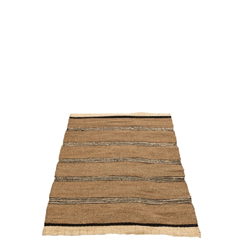 Tapis tressé en feuille de palme marron 215x151x1 cm