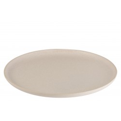 Assiette plate ronde en céramique crème D33cm