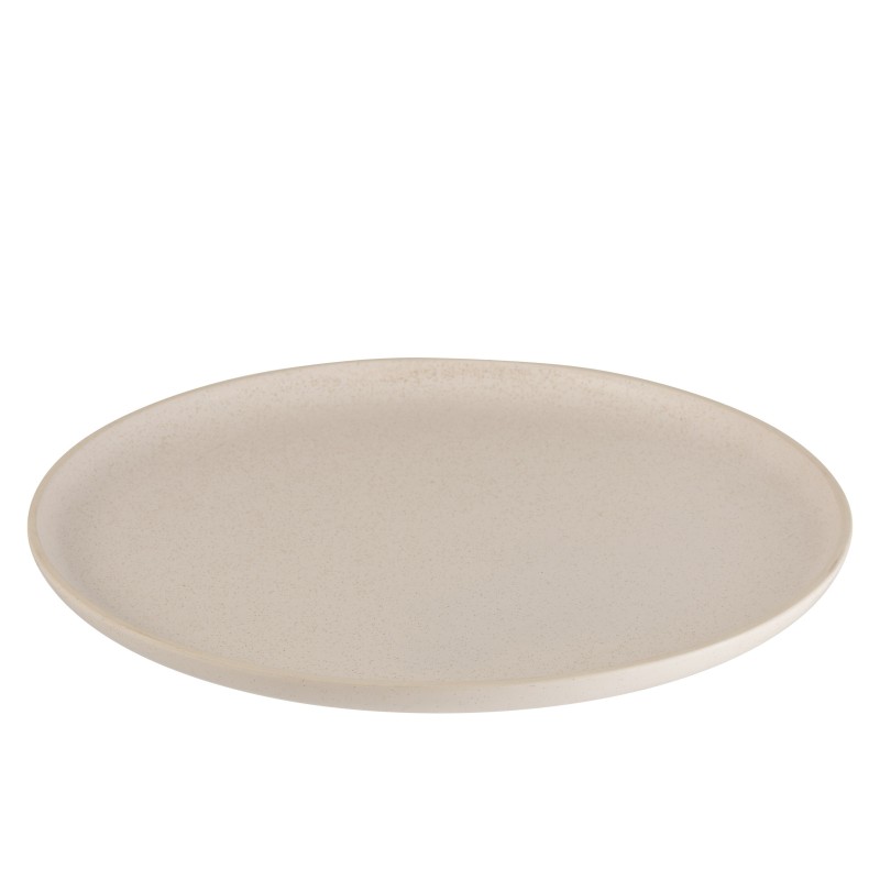 Assiette plate ronde en céramique crème D33cm Assiette plate ronde en céramique crème D33cm