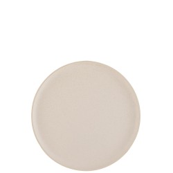 Assiette plate ronde en céramique crème D33cm