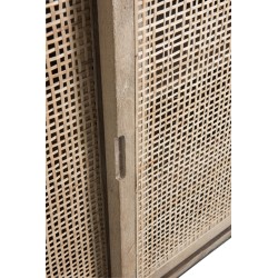 Armoire basse 3 portes coulissantes en bois naturel 160.5x45x85.5 cm
