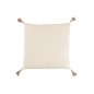 Coussin carré avec pompons en coton beige 45x45cm - Coussin d'extérieur Coussin carré avec pompons en coton beige 45x45cm - Coussin d'extérieur