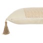 Coussin carré avec pompons en coton beige 45x45cm - Coussin d'extérieur Coussin carré avec pompons en coton beige 45x45cm - Coussin d'extérieur