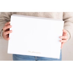 Coffret cadeau en Papier Blanc 28x20x12cm
