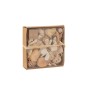 Potpourri fleurs et noix en bois naturel 19x19x6 cm Potpourri fleurs et noix en bois naturel 19x19x6 cm