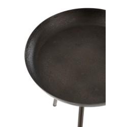 Set de 3 tables gigognes en métal gris 52x52x58 cm