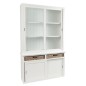Buffet + 2 Paniers Bois/Verre Blanc