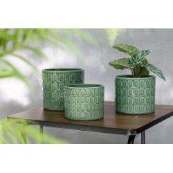 Set de 2 plantes en plastique vert 22x22x20 cm