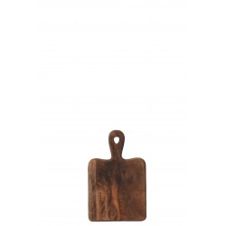 Planche à découper rectangle avec manche en bois marron L25cm