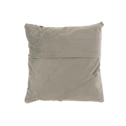 Cojín de lentejuelas de terciopelo rosa y gris de 45x45cm