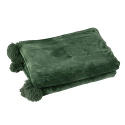 Plaid de tela verde 170x130x1 cm