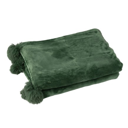 Plaid de tela verde 170x130x1 cm