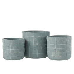 Vaso di fiori in ceramica blu 16x16x14 cm