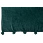 Plaid de pompones de poliéster verde oscuro de 173x126cm