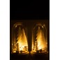 Campana de cristal navidad + led madera plata/blanco surtido de 2 Alt. 20 cm