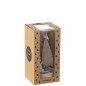 Campana de cristal navidad + led madera plata/blanco surtido de 2 Alt. 20 cm