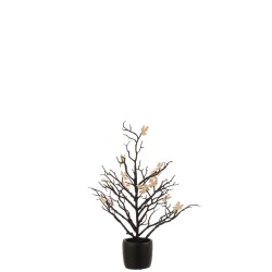 Arbre artificiel en pot avec feuilles pailletées 44cm