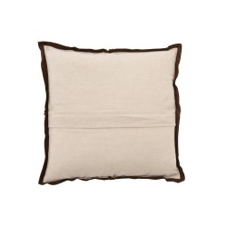 Coussin carré en cuir marron 45x45cm